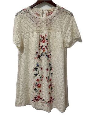 Altar’d State Women’s Medium Ivory Lace Embroidered Dress